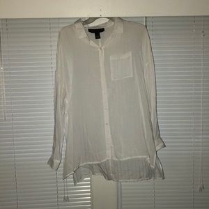 White see through button up